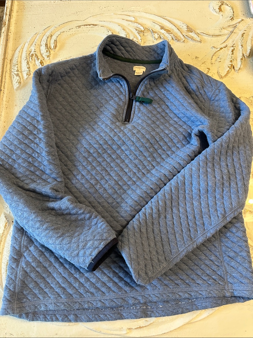 Crewcuts Quilted Half-Zip Pullover Sweater - Blue